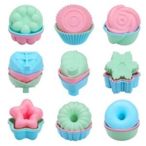New 27 Pcs Reusable Silicone Cupcake Baking Cups /Muffin and Non-Stick Muffin
